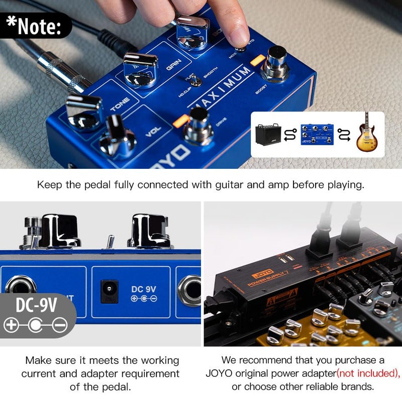 JOYO Overdrive Pedals R Series Dual Channel Pedal Clean and Wild Overdrive Effect for Electric Guitar (Maximum R-05) - Image 4